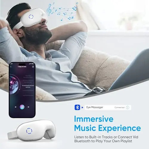 Eye Massager with Heat, Heated Eye Mask with Bluetooth Music, Massages Eye Muscles, Eye Care Gift with 5 Massage Modes Radiant Revolve