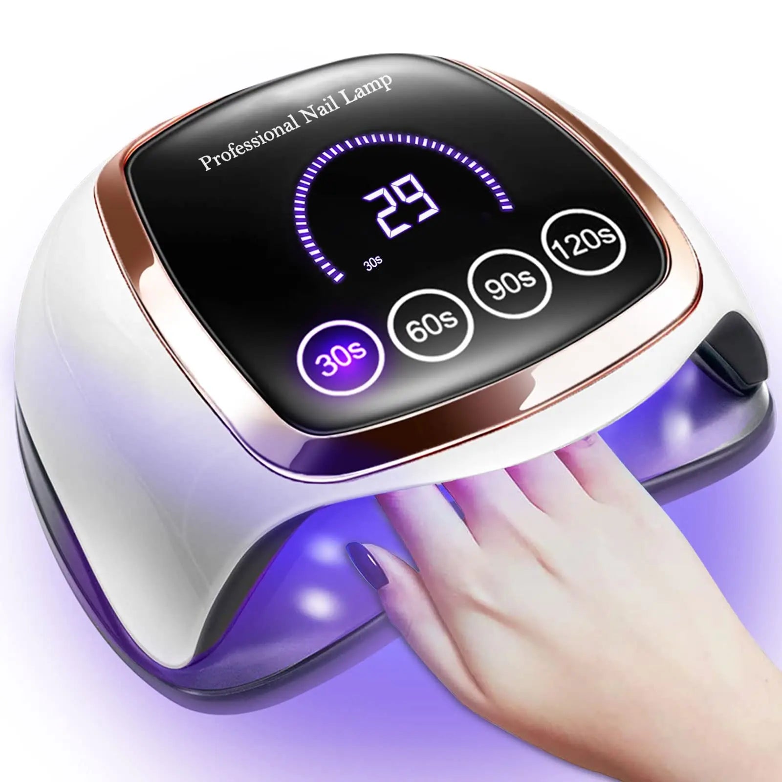 UV LED Nail Lamp, Gugusure 168W Nail Curing Lamps for Home & Salon, Led Nail Dryer for Gel Polish with Automatic Sensor/4 Timer Setting, Professional Nail Art Tools for Fingernail and Toenail Nail Radiant Revolve