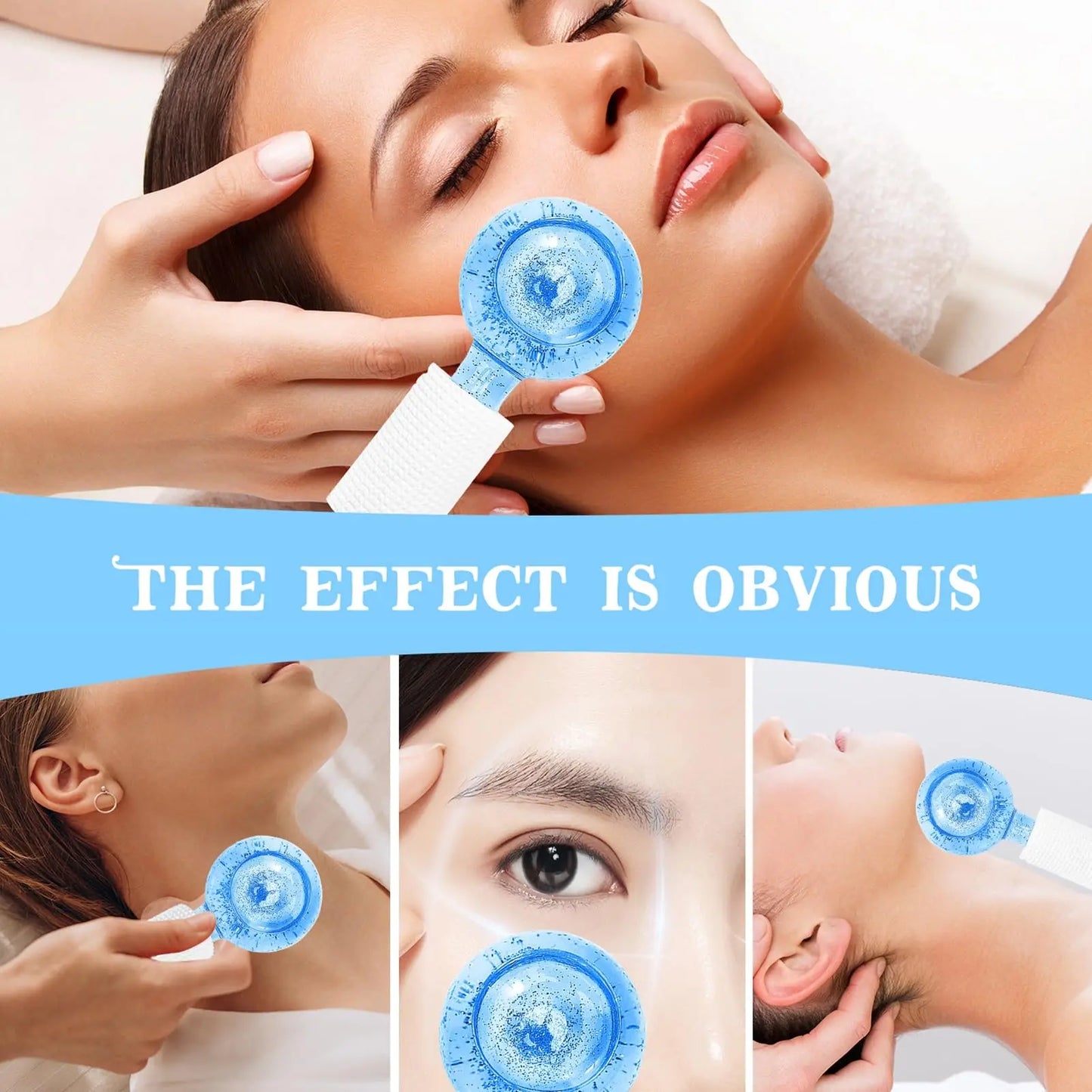 Ice Globes for Face, Facial Ice Globes Face Massage Ice Roller Ball for Face and Eyes with 1 Adjustable SPA Facial Headband Radiant Revolve