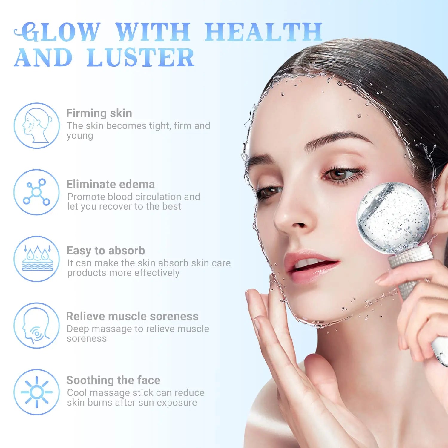 Ice Globes for Face, Facial Ice Globes Face Massage Ice Roller Ball for Face and Eyes with 1 Adjustable SPA Facial Headband Radiant Revolve