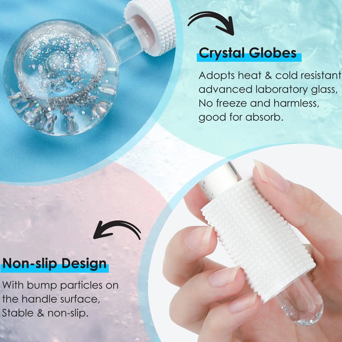 Ice Globes for Face, Facial Ice Globes Face Massage Ice Roller Ball for Face and Eyes with 1 Adjustable SPA Facial Headband Radiant Revolve